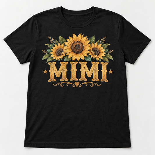Mimi Sunflower Soul tee mockup in Black