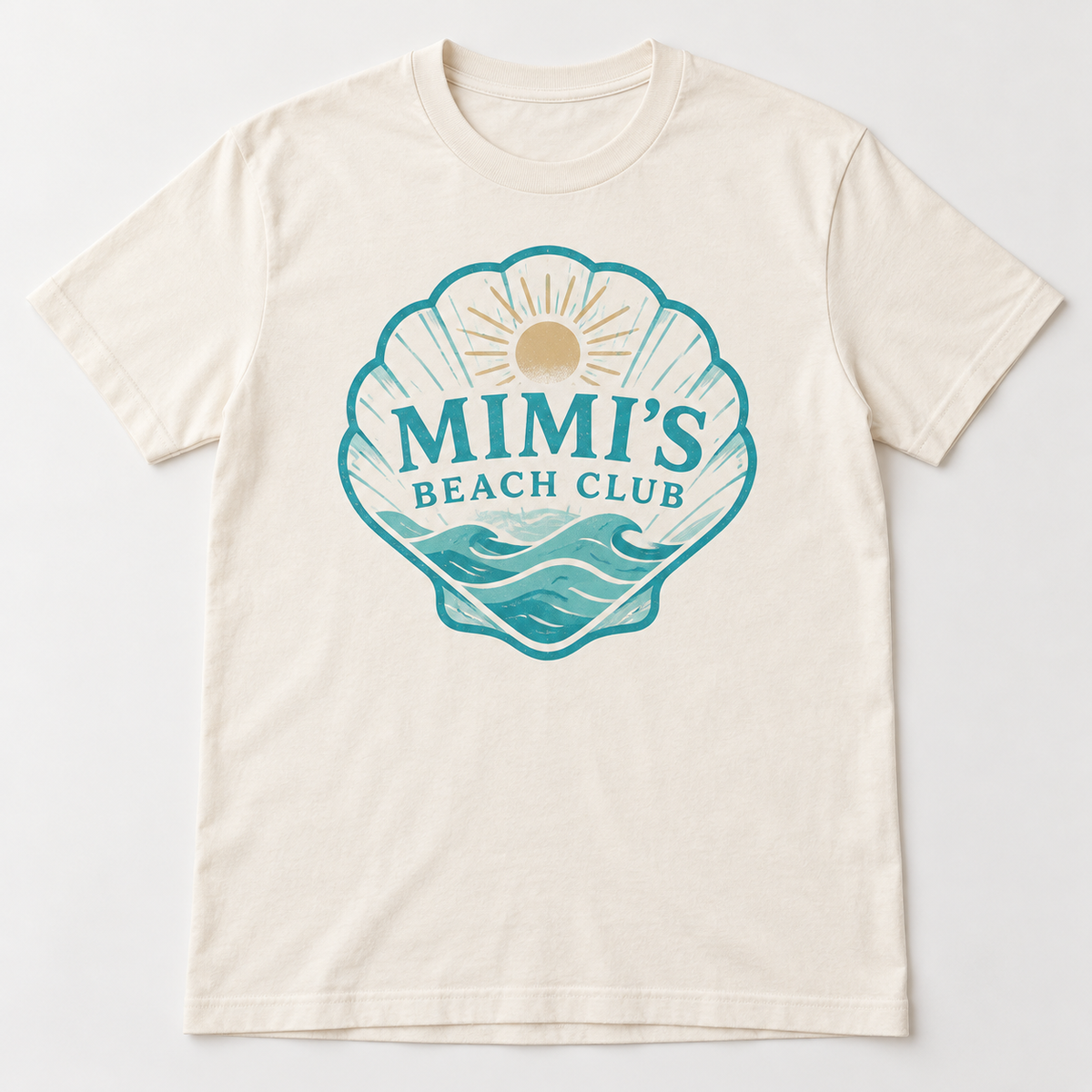 Mimi Beach Days tee mockup in Ivory