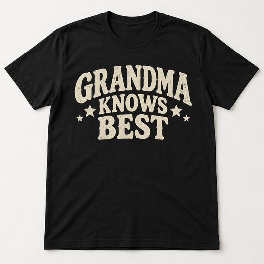 Grandma Sarcastic tee mockup in Black