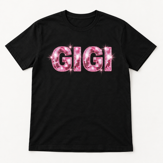 Gigi Disco Darling tee mockup in Black