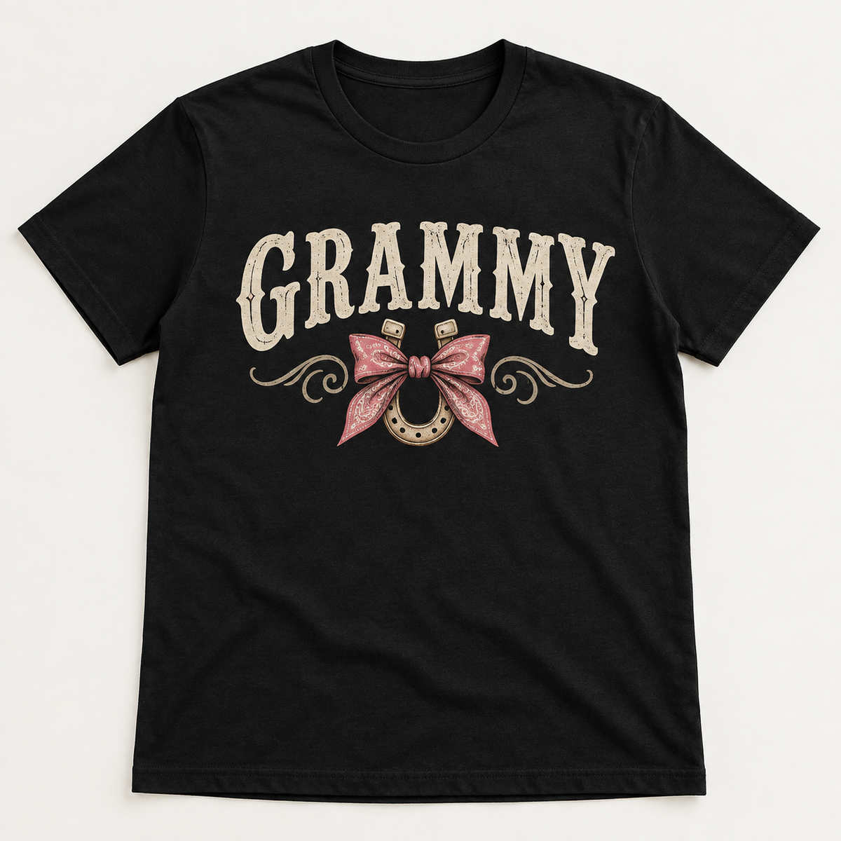 Grammy Cowgirl tee mockup in Black