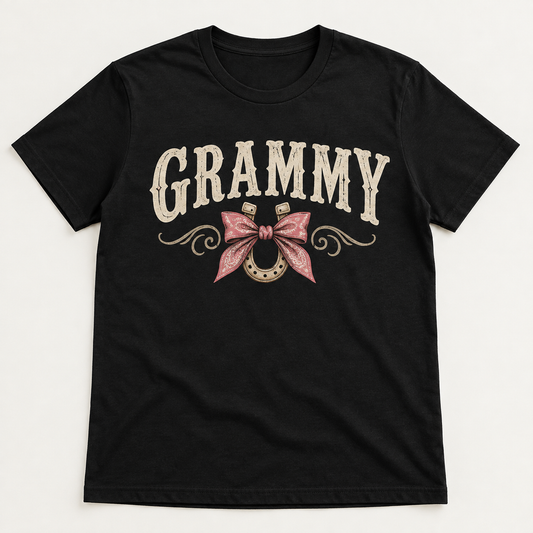 Grammy Cowgirl tee mockup in Black
