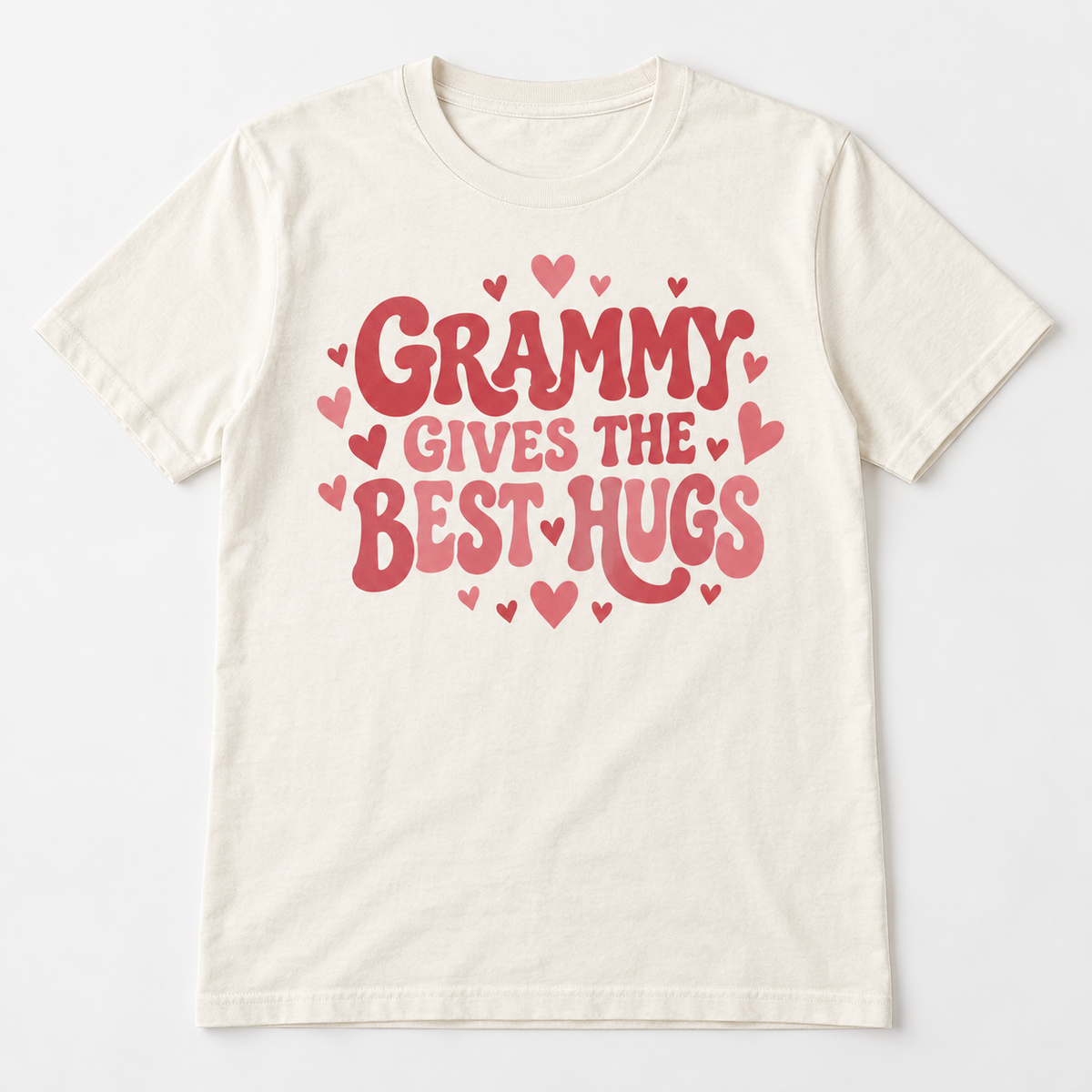 Grammy Best Hugs tee mockup in Ivory