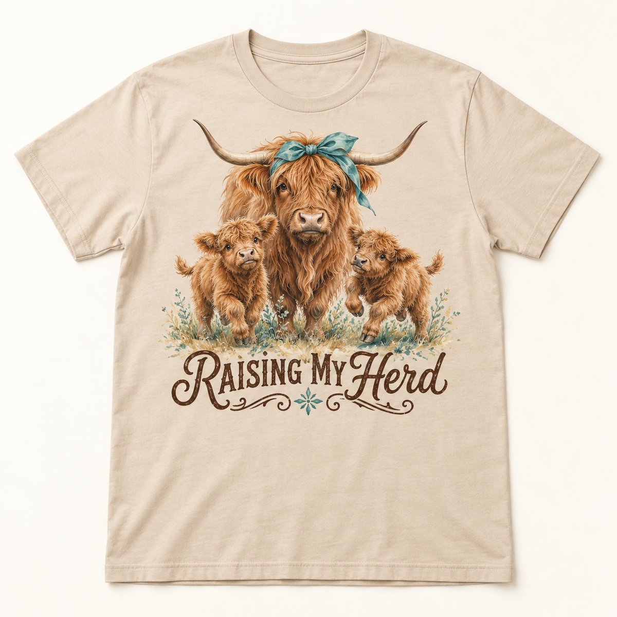 Raising My Herd Highland cow tee mockup