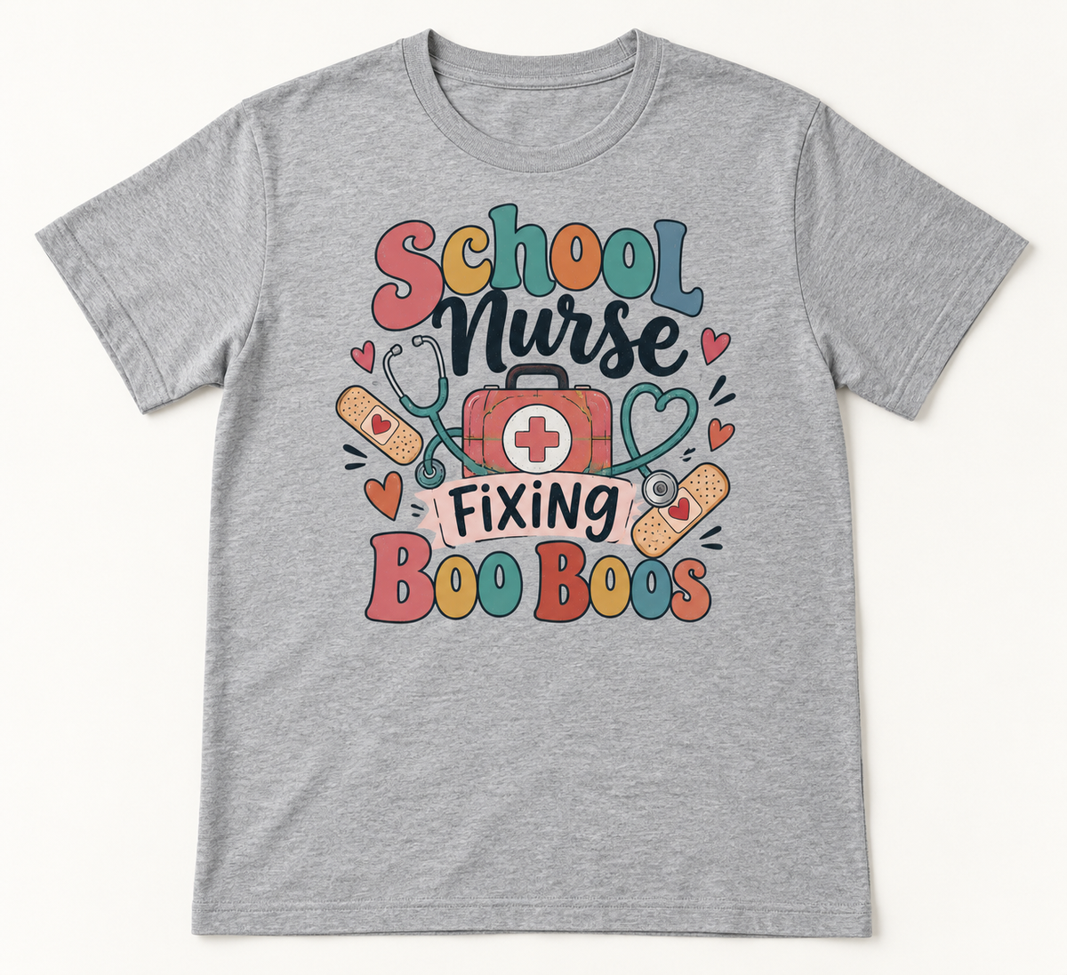 School Nurse Fixing Boo Boos — School Staff Tee mockup