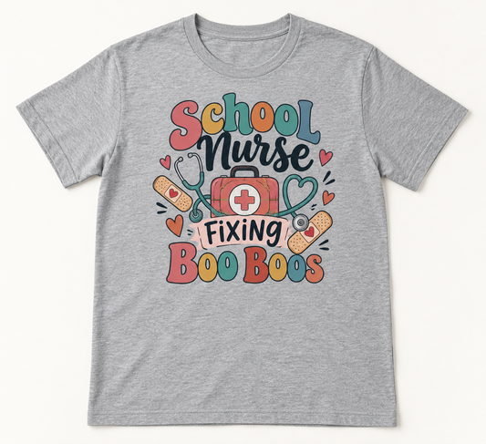 School Nurse Fixing Boo Boos — School Staff Tee mockup