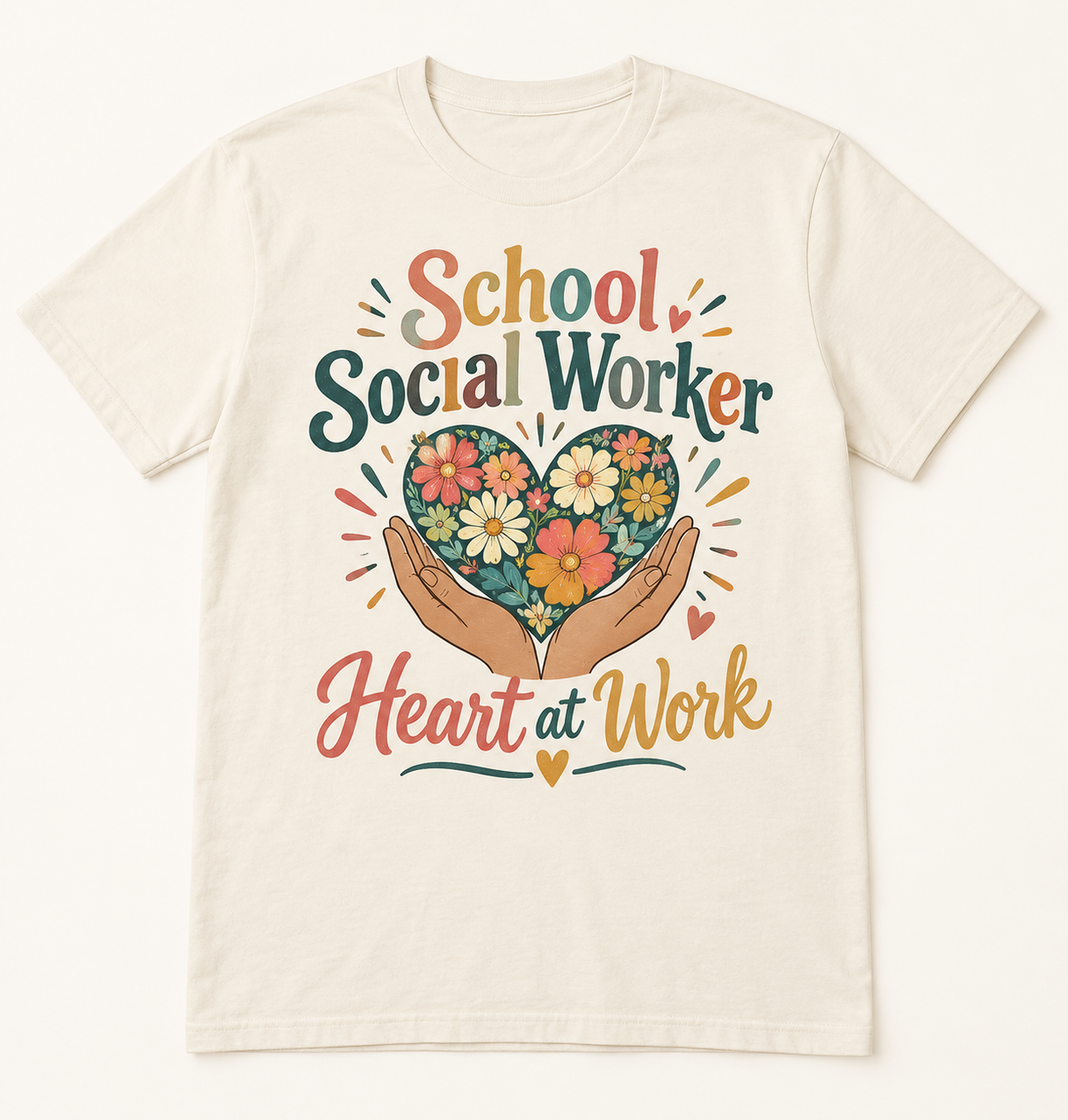 School Social Worker Heart at Work — School Staff Tee mockup