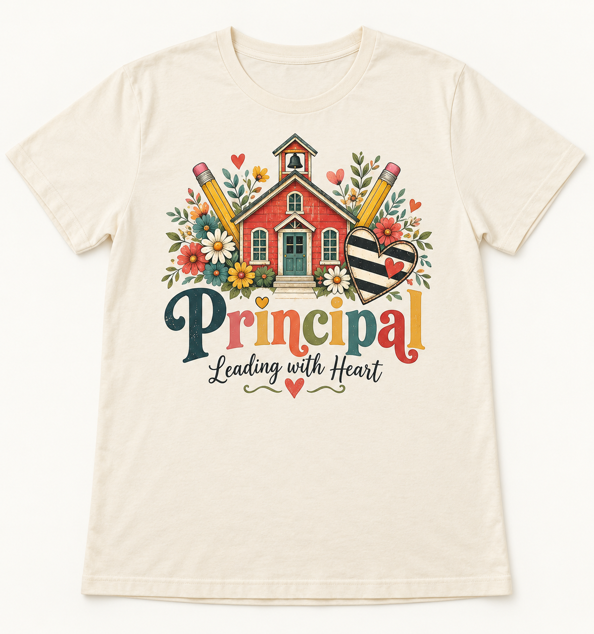 Principal Leading with Heart — School Staff Tee mockup