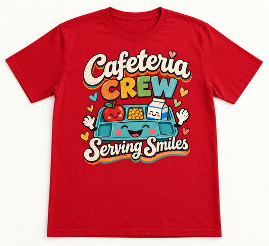 Cafeteria Crew Serving Smiles — School Staff Tee mockup