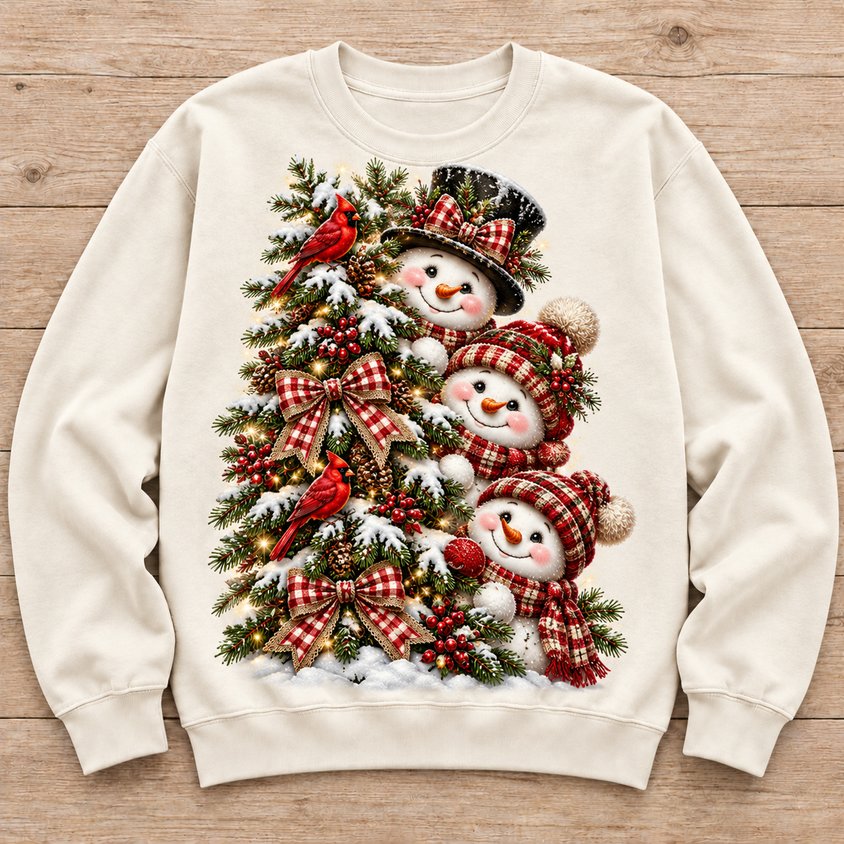 Peekaboo Snowmen Christmas Tree sweatshirt