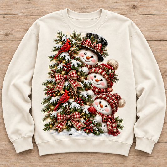 Peekaboo Snowmen Christmas Tree sweatshirt