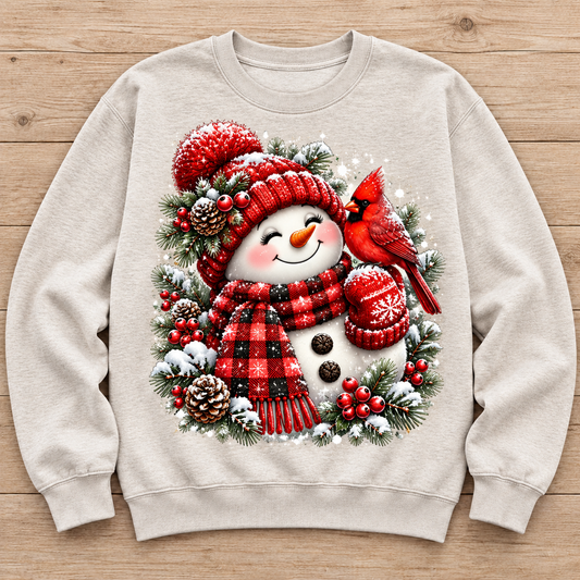 Snowman & Red Cardinal sweatshirt