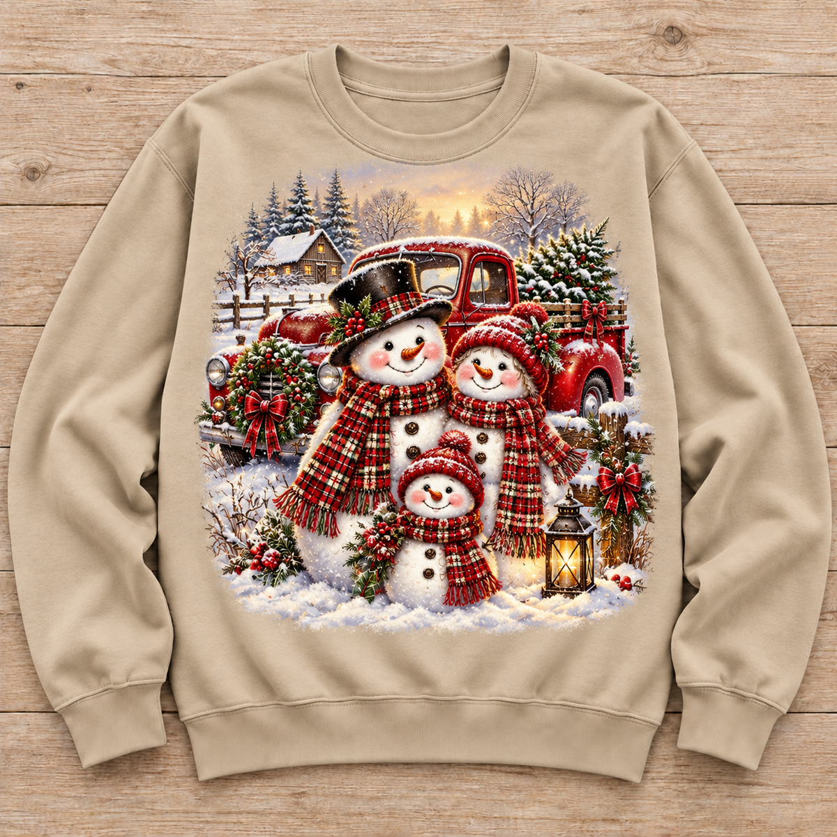 Snowman Family & Red Truck sweatshirt
