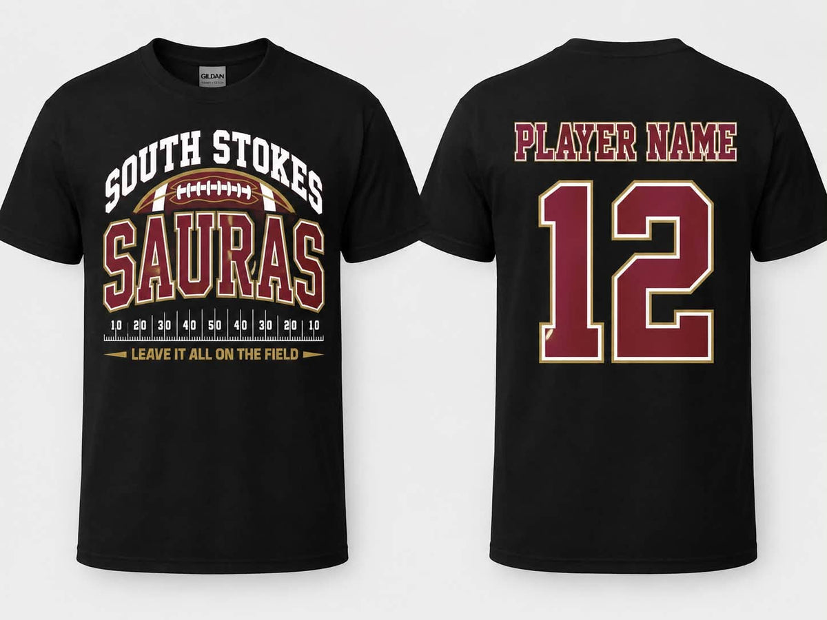Personalized South Stokes Football — Field Lines Front & Back