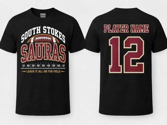 Personalized South Stokes Football — Field Lines Front & Back