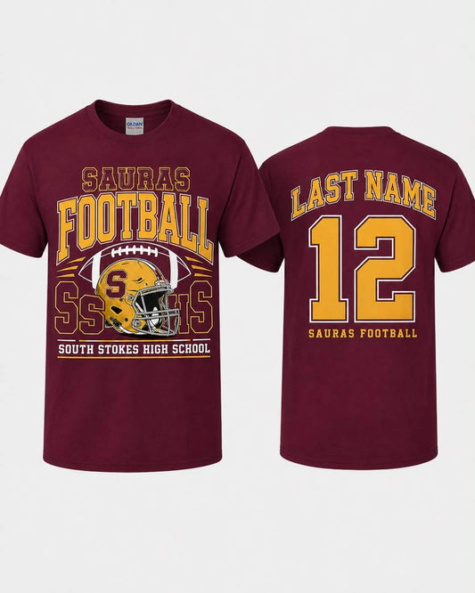 Personalized South Stokes Football — Helmet Front & Back