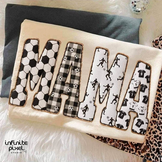 Soccer Mama — Black & White Patchwork