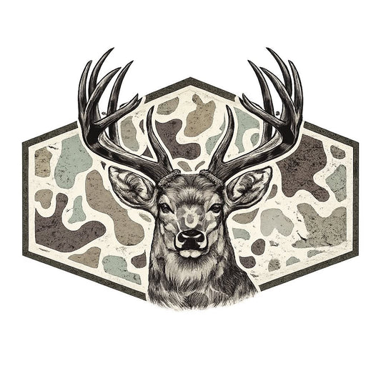 Camo Deer — Antler Badge