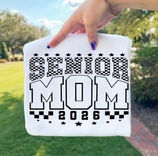 Senior Mom 2026 — Checkerboard & Stars