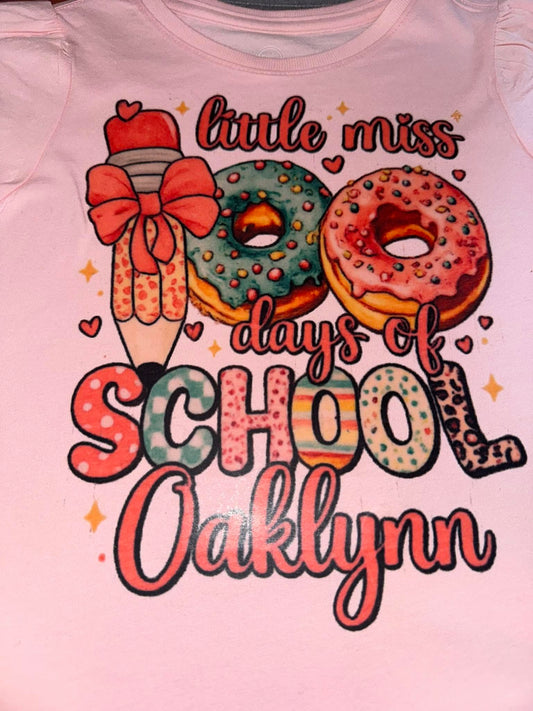 Personalized Kids 100 Days of School — Little Miss