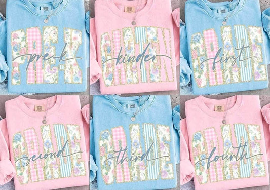 Custom Grade — Pastel Floral Varsity