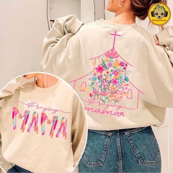 Praying Mama — Floral Church Front & Back
