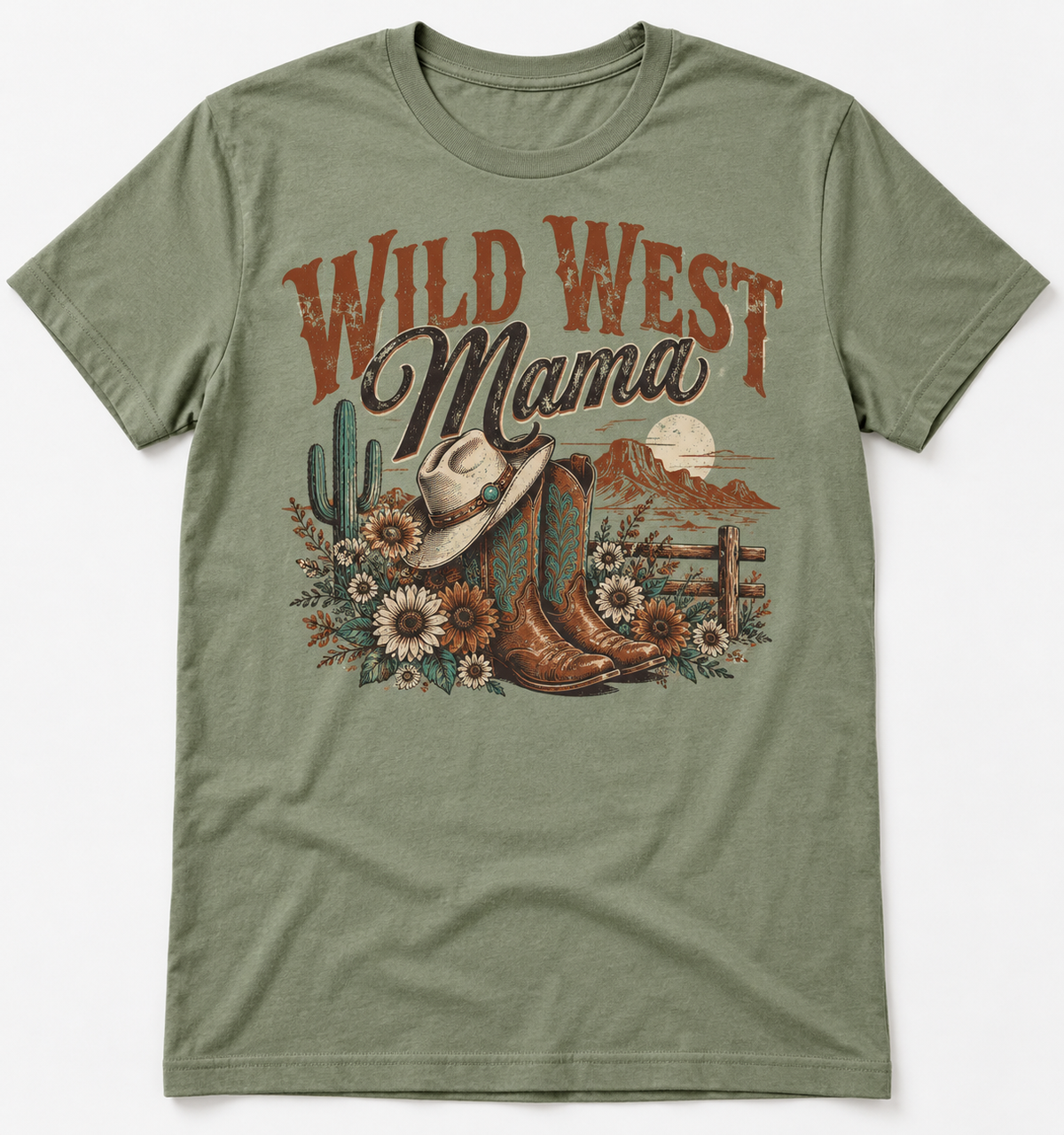 Wild West Mama western tee mockup