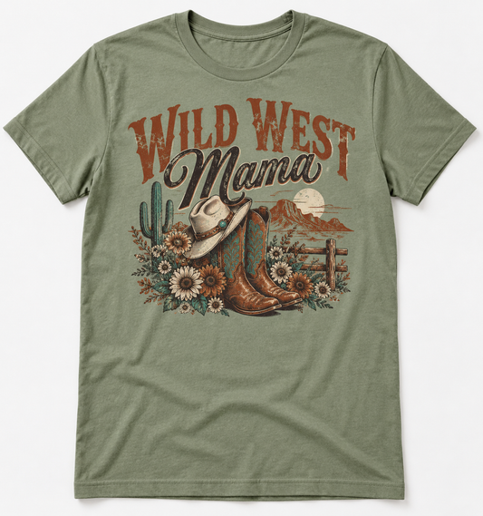 Wild West Mama western tee mockup