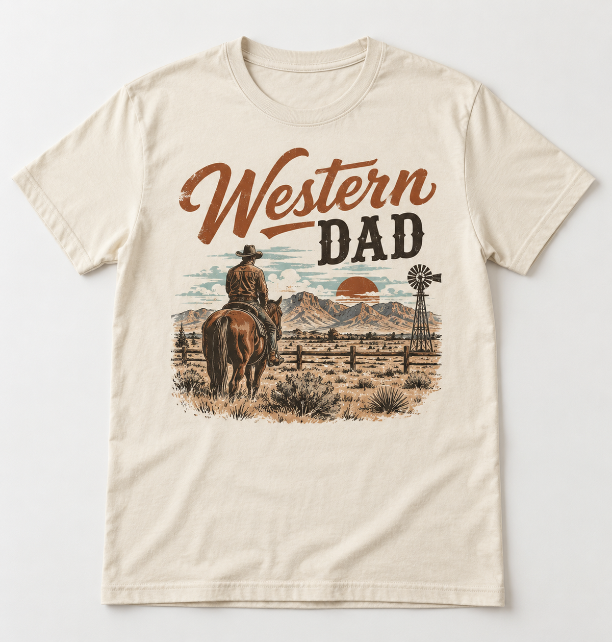 Western Dad western tee mockup