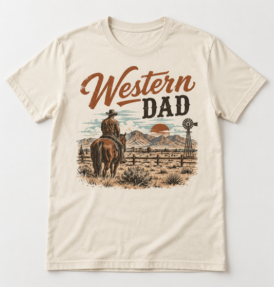 Western Dad western tee mockup