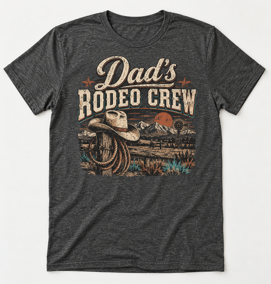 Dad's Rodeo Crew western tee mockup