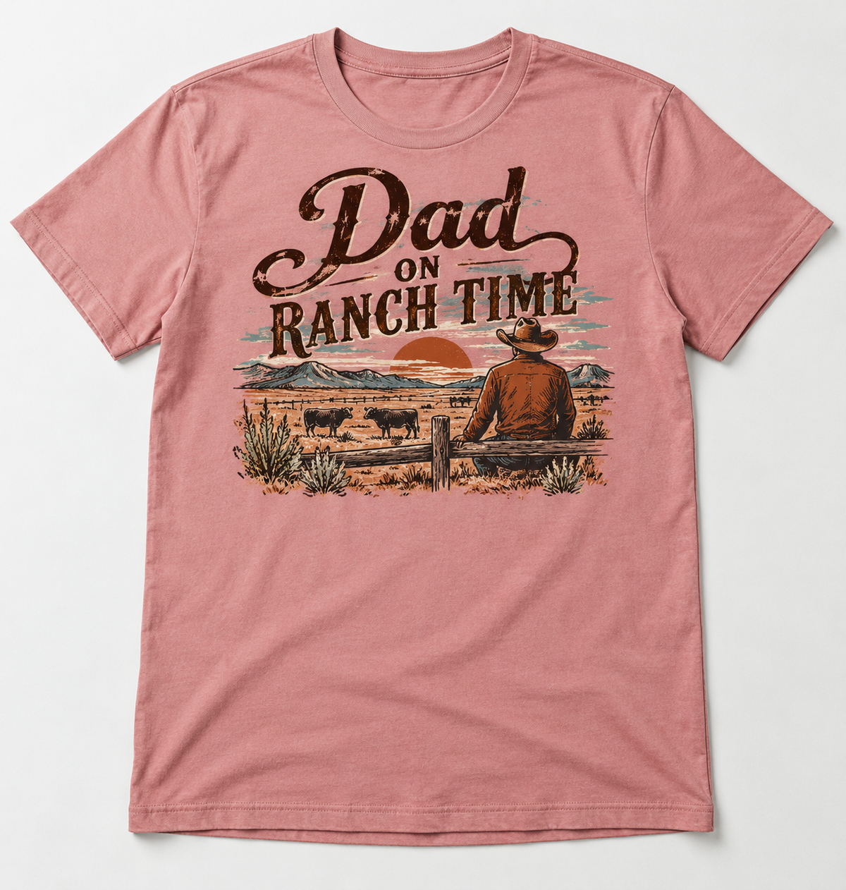 Dad on Ranch Time western tee mockup