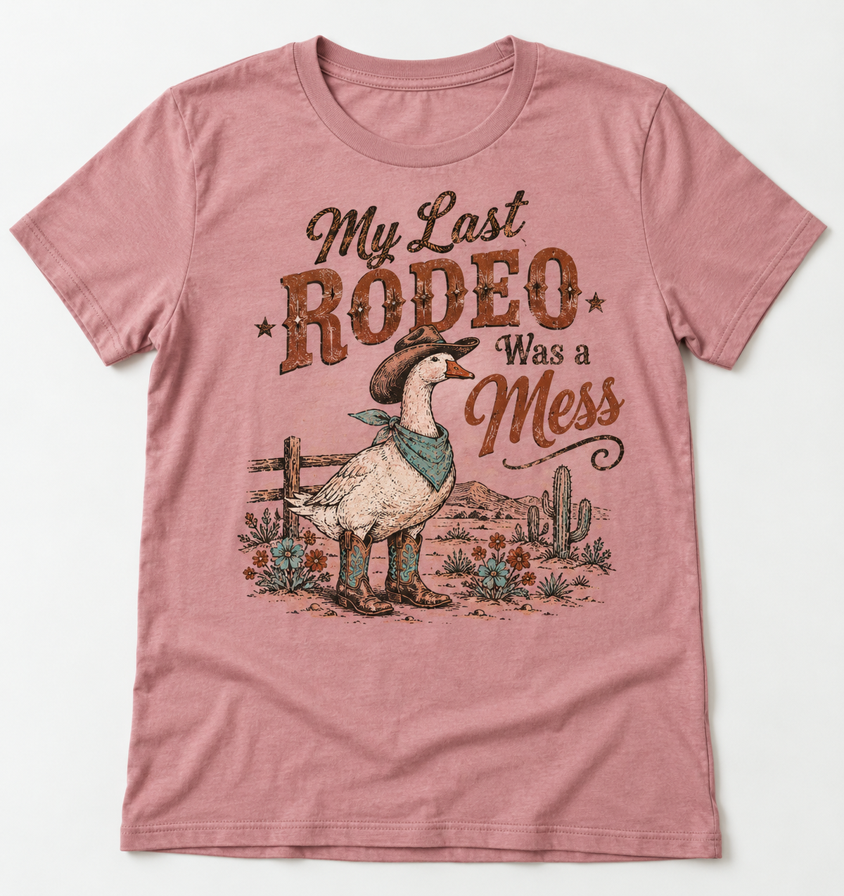 My Last Rodeo Was a Mess western tee mockup
