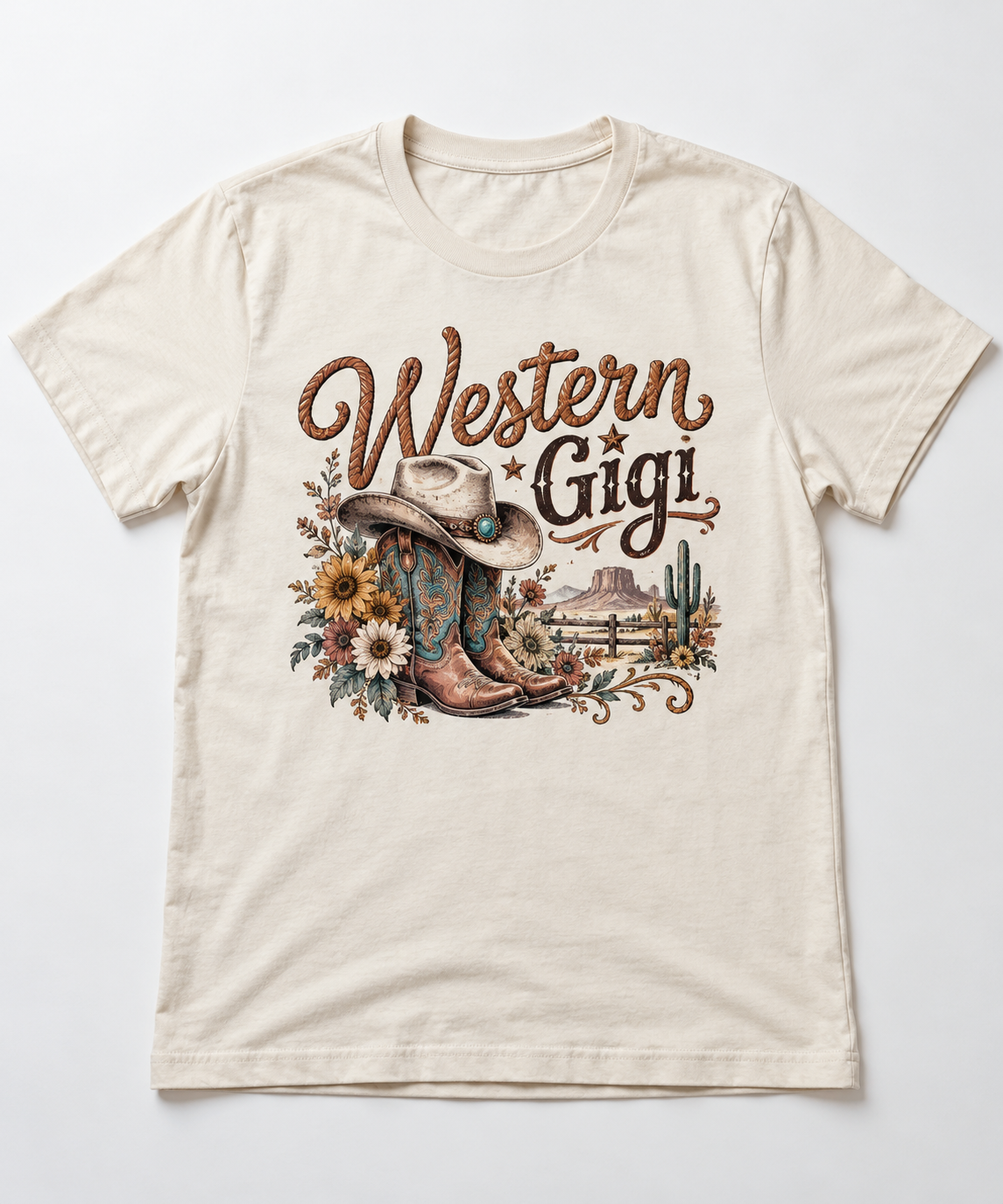 Western Gigi western tee mockup
