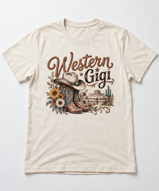 Western Gigi western tee mockup