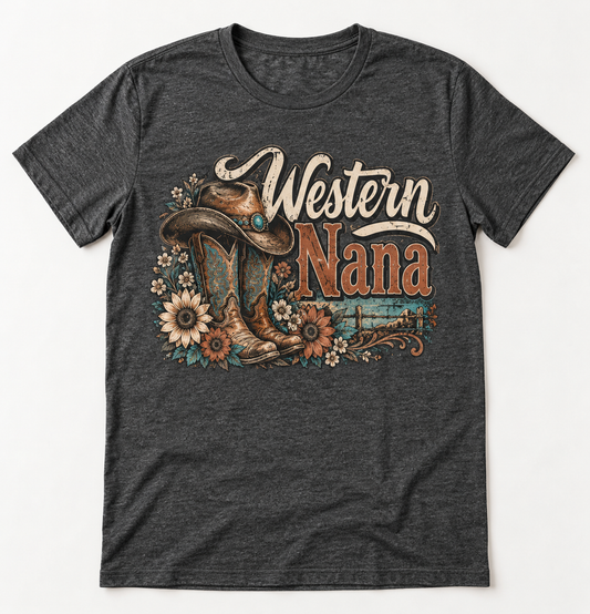 Western Nana western tee mockup