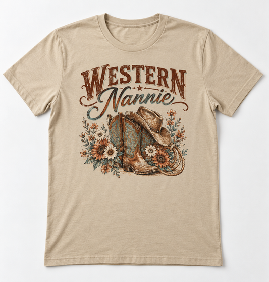 Western Nannie western tee mockup