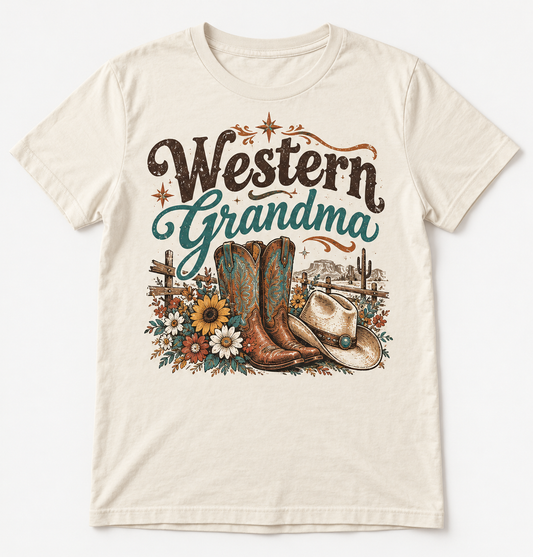 Western Grandma western tee mockup