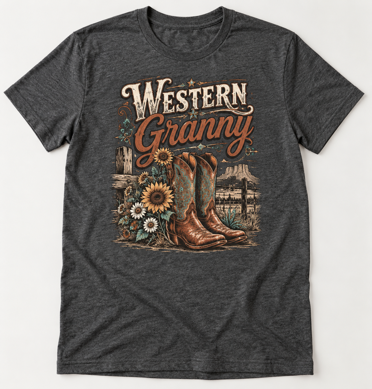 Western Granny western tee mockup