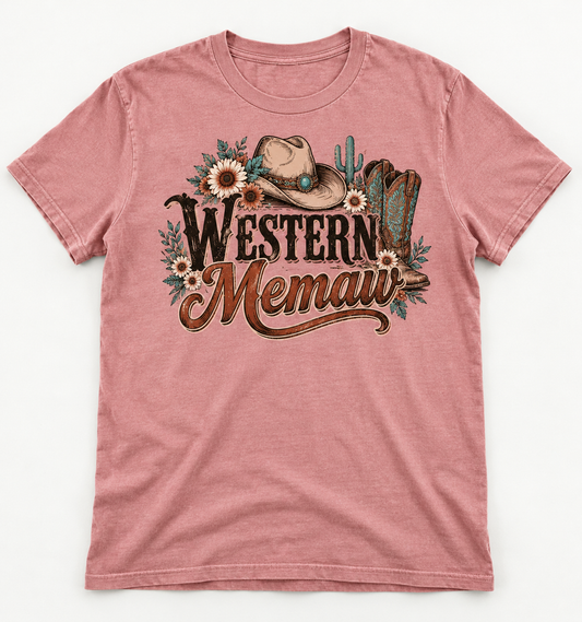Western Memaw western tee mockup
