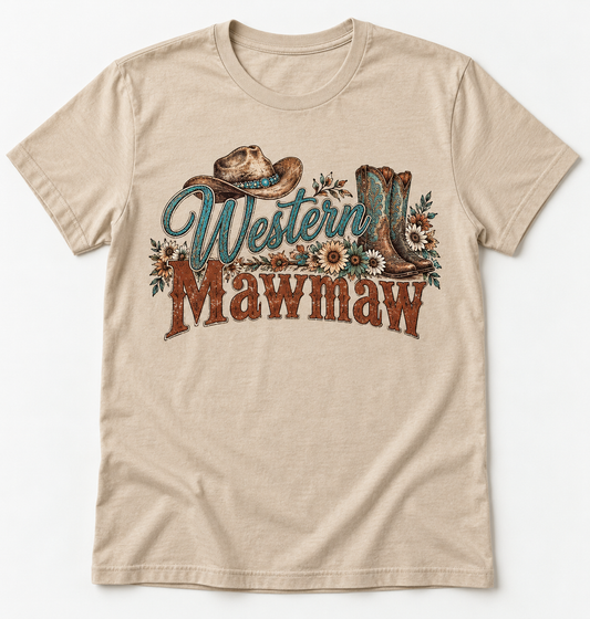 Western Mawmaw western tee mockup
