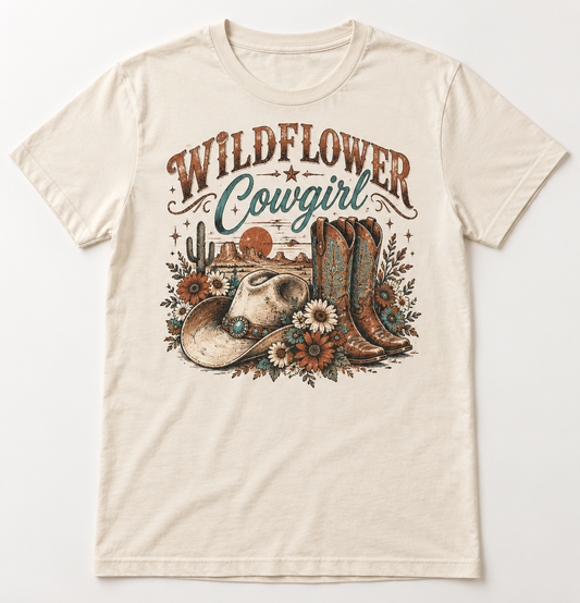 Wildflower Cowgirl western tee mockup