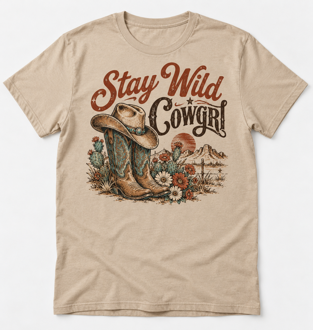 Stay Wild Cowgirl western tee mockup