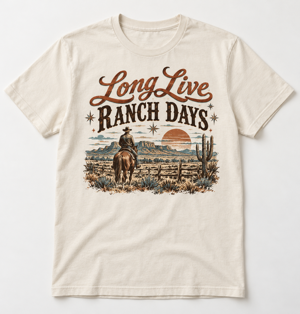 Long Live Ranch Days western tee mockup