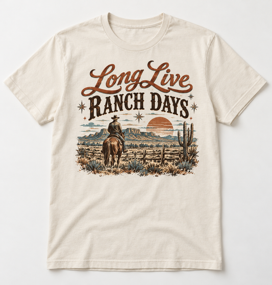 Long Live Ranch Days western tee mockup