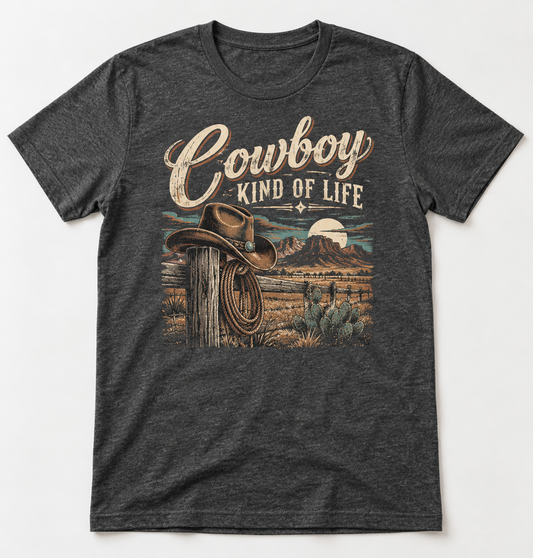 Cowboy Kind of Life western tee mockup
