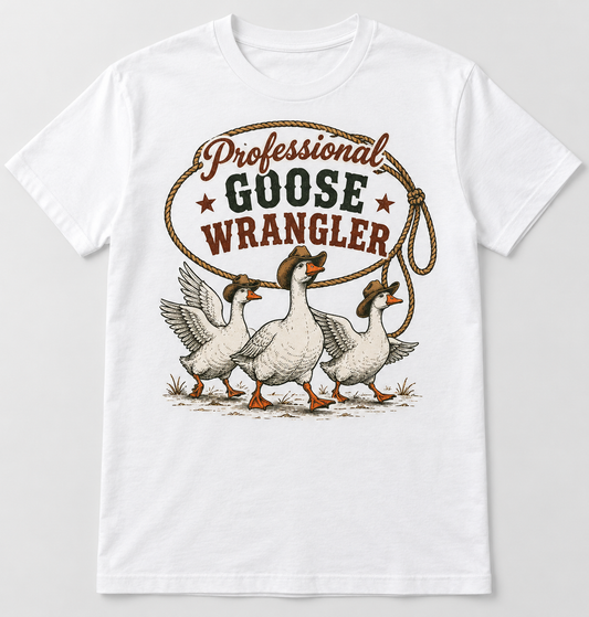 Professional Goose Wrangler tee mockup