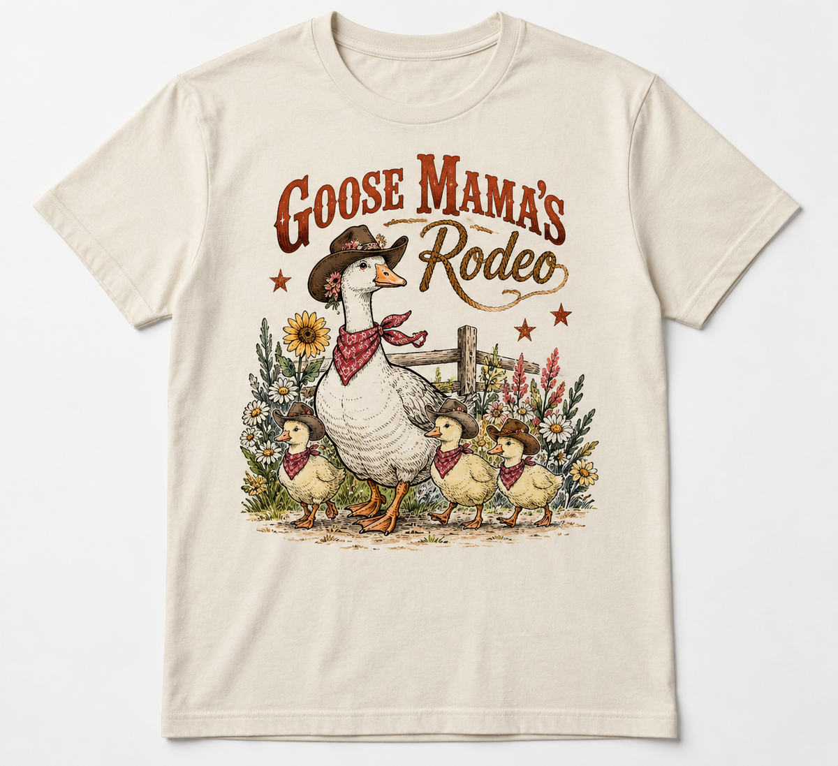 Goose Mama's Rodeo tee mockup