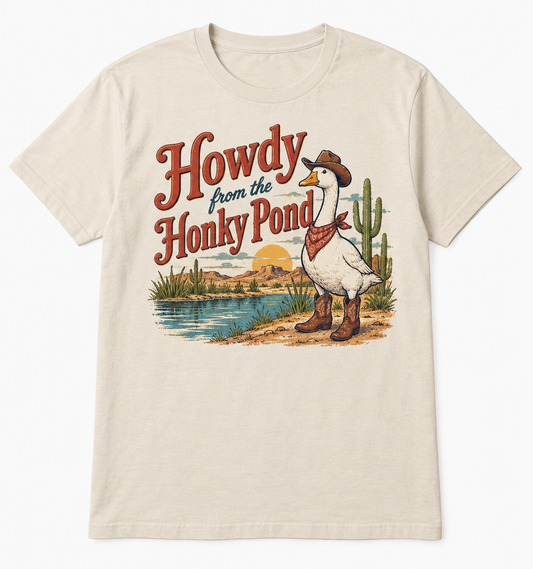 Howdy from the Honky Pond tee mockup